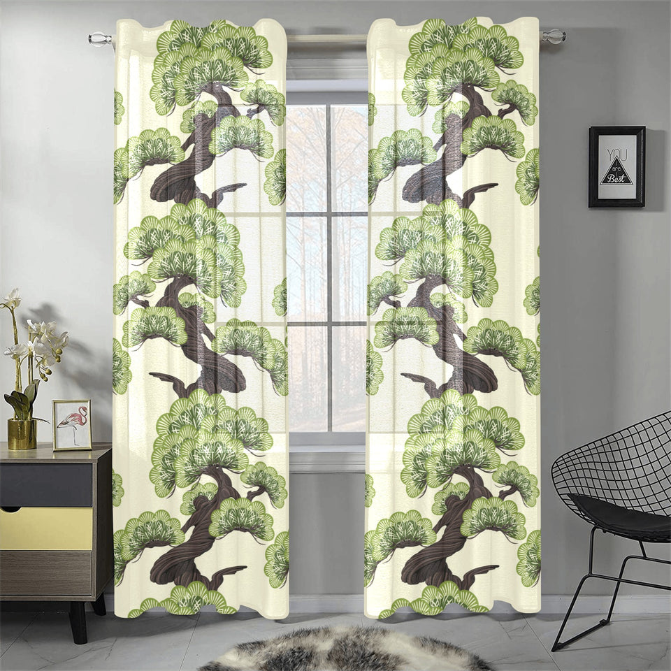 Bonsai pattern Gauze Curtain