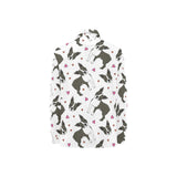 Boston terrier dog hearts vector pattern Women's Long Sleeve Polo Shirt