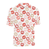 Lips Pattern Print Design 04 Men's All Over Print Polo Shirt