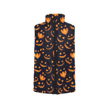Halloween pattern Pumpkin background Women's Padded Vest