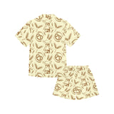 Windmill Wheat pattern Kids' Boys' Girls' V-Neck Short Pajama Set
