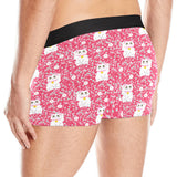 Maneki neko cat sakura pink background Men's All Over Print Boxer Briefs Men's Underwear