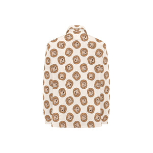 Lion Pattern Print Design 01 Women's Long Sleeve Polo Shirt