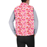 Lips Pattern Print Design 01 Men's Padded Vest