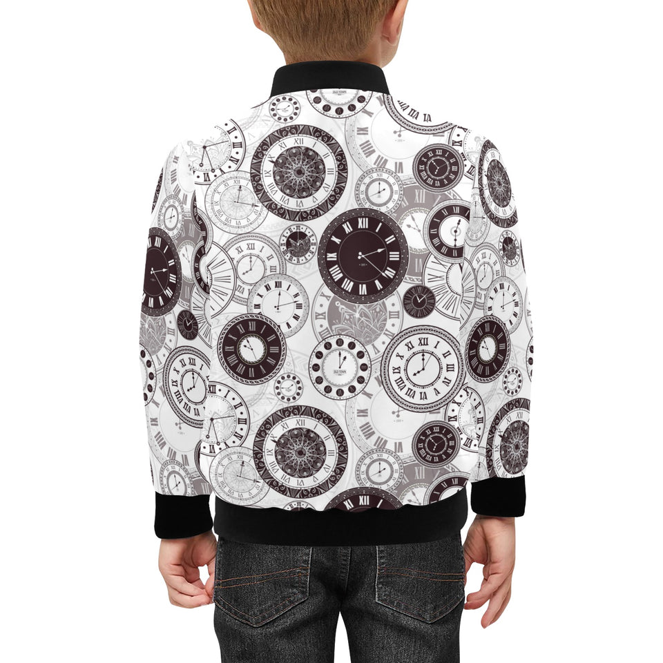 Classic vintage clock pattern Kids' Boys' Girls' Bomber Jacket