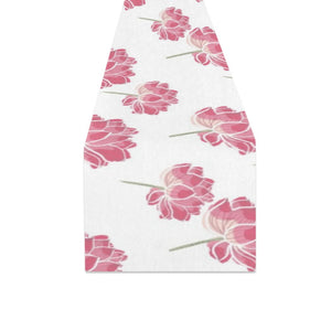 Pink lotus waterlily pattern Table Runner