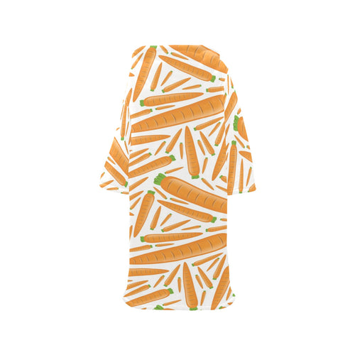 Carrot Pattern Print Design 02 Blanket Robe with Sleeves