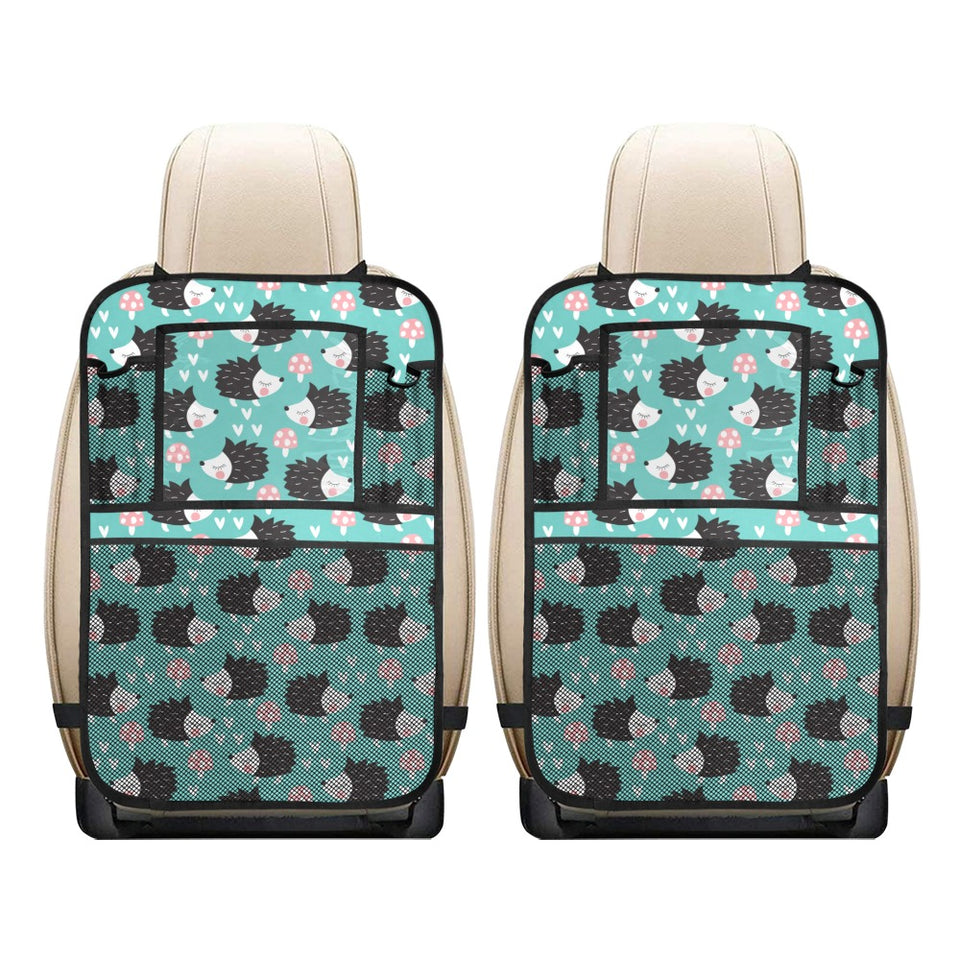 Hedgehog Pattern Print Design 03 Car Seat Back Organizer