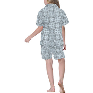 Traditional indian element pattern Kids' Boys' Girls' V-Neck Short Pajama Set