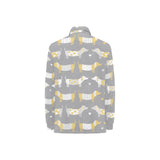 Cute dachshund dog pattern Women's Long Sleeve Polo Shirt