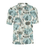 Dragonfly Butterfly Plants insect flower vintage s Men's All Over Print Polo Shirt