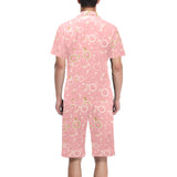 Bicycle Pattern Print Design 02 Men's V-Neck Short Pajama Set