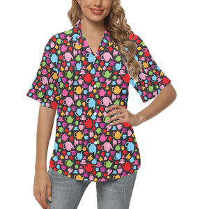 Tea pots Pattern Print Design 01 Women's All Over Print Hawaiian Shirt