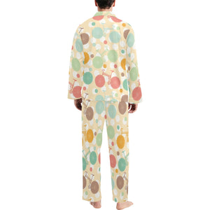 Bicycle Pattern Print Design 01 Men's Long Pajama Set