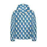 Golden Retriever Pattern Print Design 03 Kids' Boys' Girls' Padded Hooded Jacket