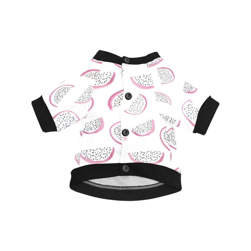 dragon fruit pattern All Over Print Pet Dog Round Neck Fuzzy Shirt
