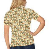 English Bulldog Pattern Print Design 02 Women's All Over Print Polo Shirt