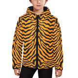 Bengal tigers skin print pattern Kids' Boys' Girls' Padded Hooded Jacket