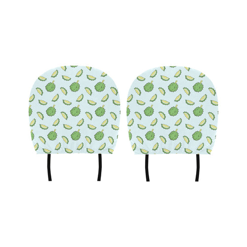 Durian pattern blue background Car Headrest Cover
