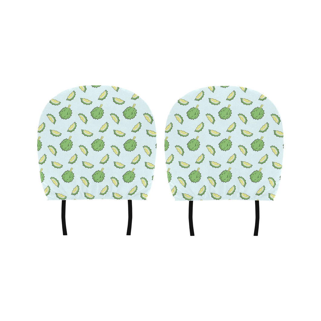 Durian pattern blue background Car Headrest Cover