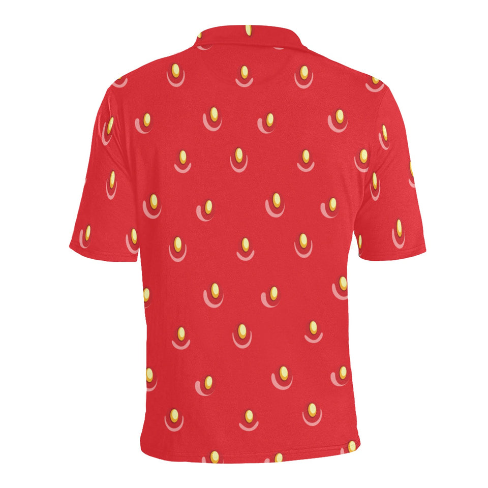 strawberry texture skin pattern Men's All Over Print Polo Shirt