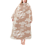 Beautiful hexagon japanese pattern Blanket Robe with Sleeves