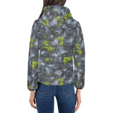 blueberry pattern Women's Padded Hooded Jacket
