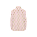 Golden Retriever Pattern Print Design 02 Women's Long Sleeve Polo Shirt