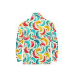 Colorful moon pattern Men's Long Sleeve Polo Shirt