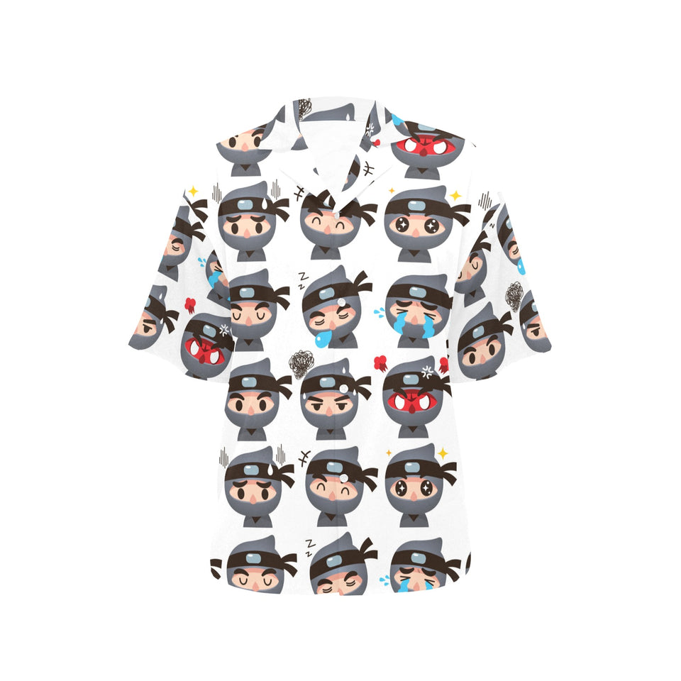 Cute ninja design pattern Women's All Over Print Hawaiian Shirt