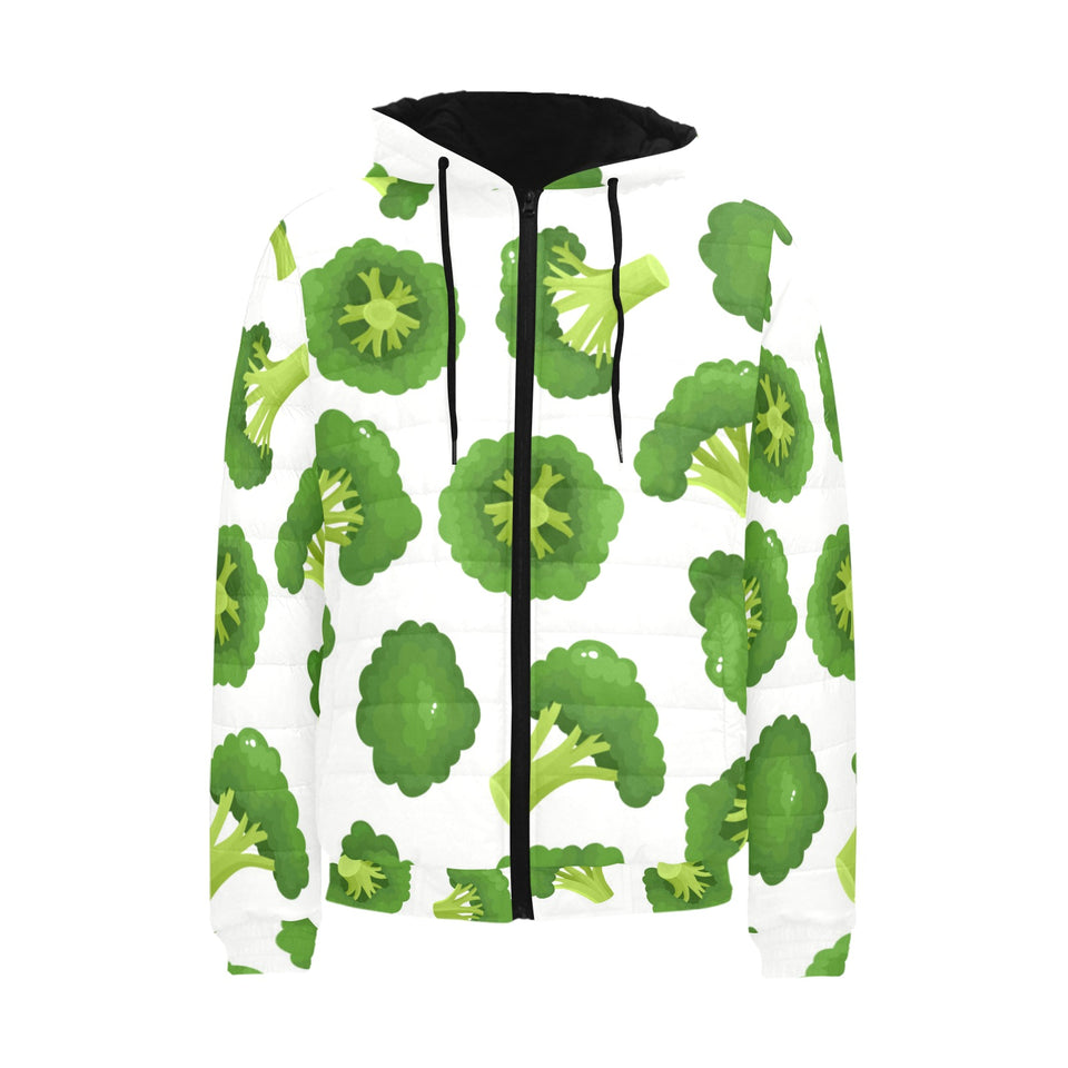 Cute broccoli pattern Men's Padded Hooded Jacket