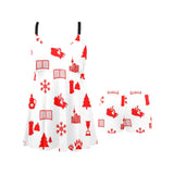 Canada Pattern Print Design 04 Chest Sexy Pleated Two Piece Swim Dress