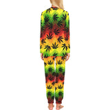 Canabis Marijuana Weed Pattern Print Design 03 Women's All Over Print Pajama Set