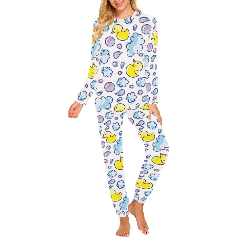 Duck Pattern Print Design 01 Women's All Over Print Pajama Set