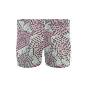 Spider web cobweb design color pattern Men's Swimming Trunks