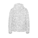 Cartoon hand drawn ice cream black white Kids' Boys' Girls' Padded Hooded Jacket