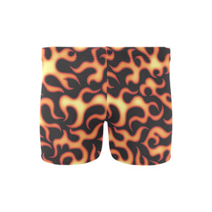 Fire flame dark pattern Men's Swimming Trunks