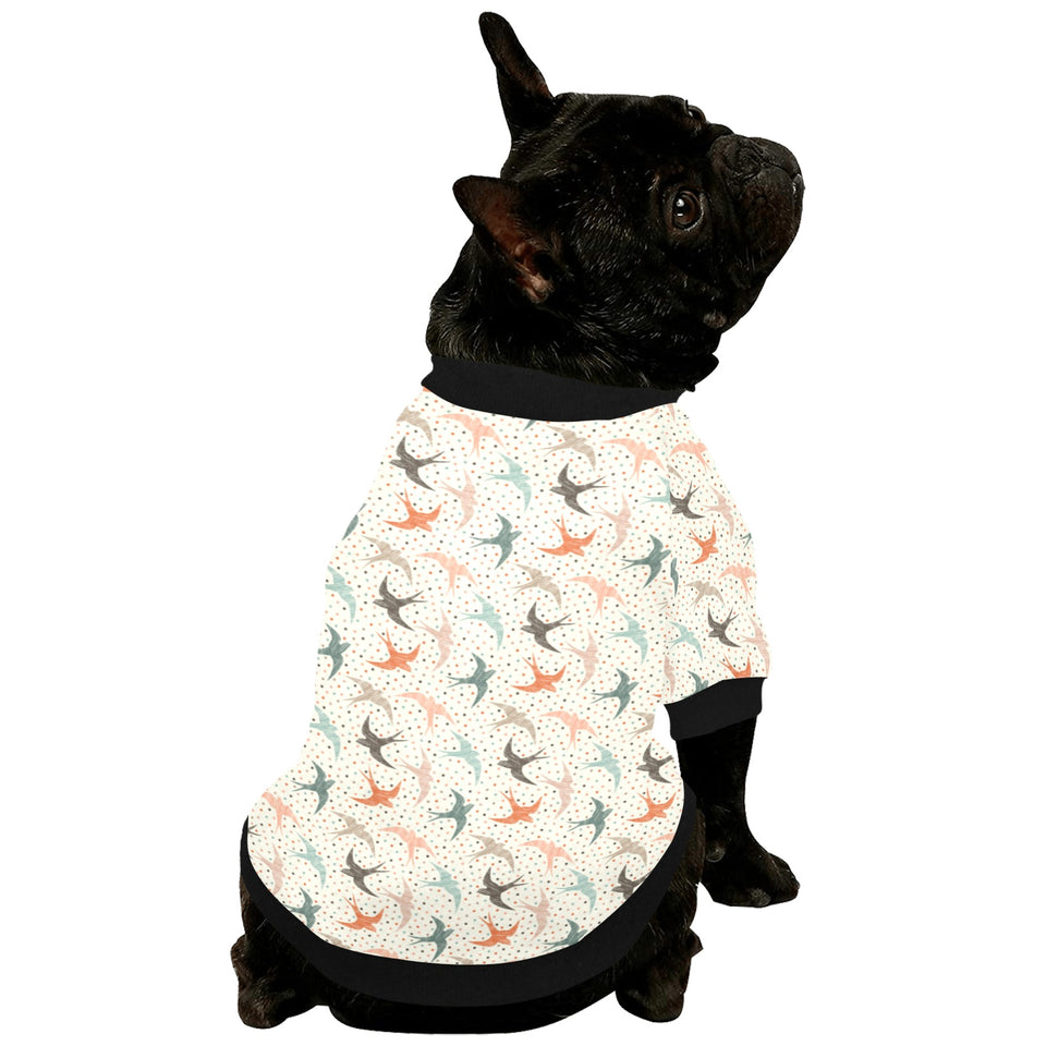 Swallow Pattern Print Design 02 All Over Print Pet Dog Round Neck Fuzzy Shirt