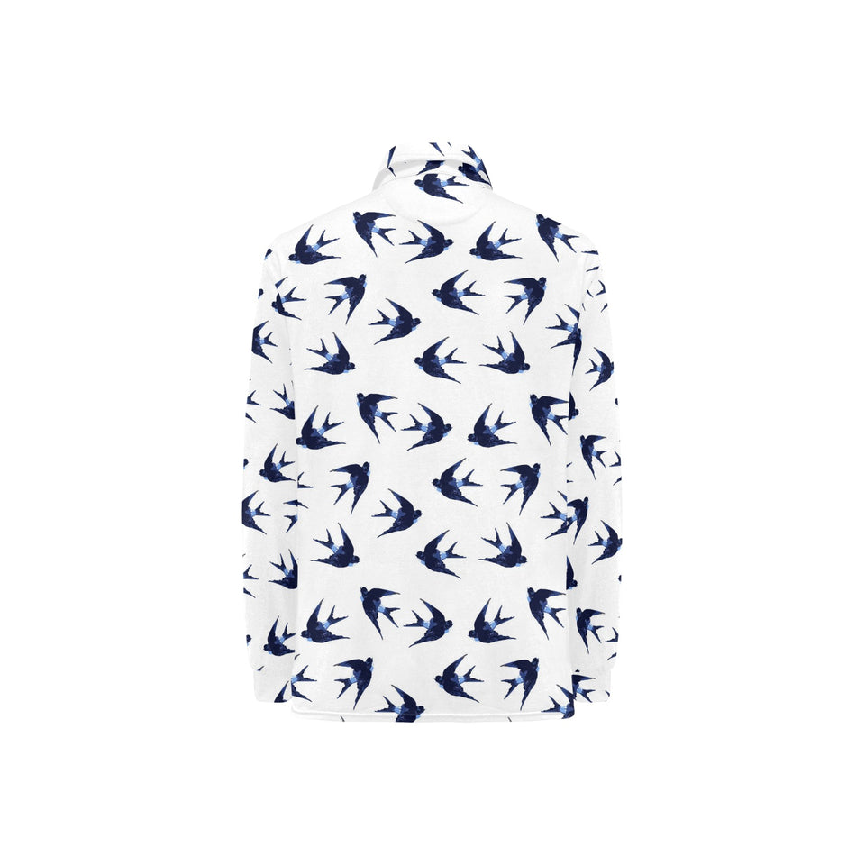 Swallow Pattern Print Design 03 Women's Long Sleeve Polo Shirt