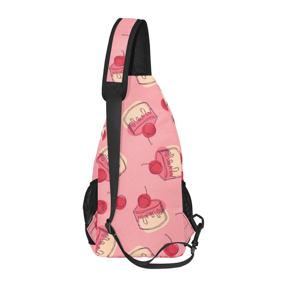 Cake cherry pattern All Over Print Chest Bag