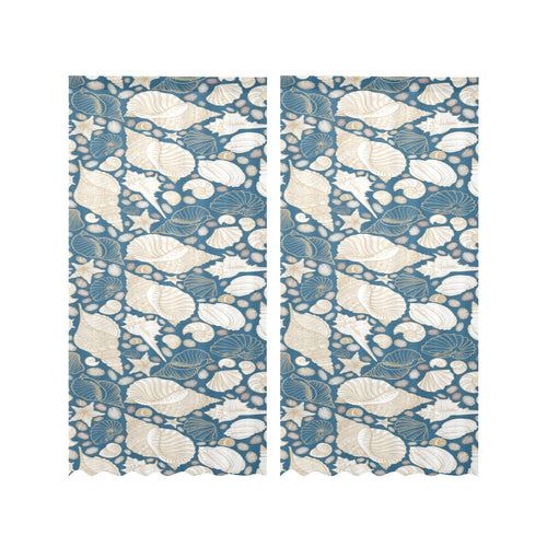 Sea turtle Polynesian Tribal design pattern Gauze Curtain