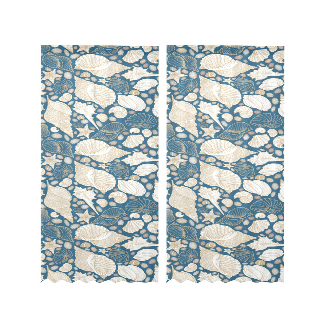 Sea turtle Polynesian Tribal design pattern Gauze Curtain