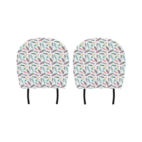 Surfboard Pattern Print Design 04 Car Headrest Cover