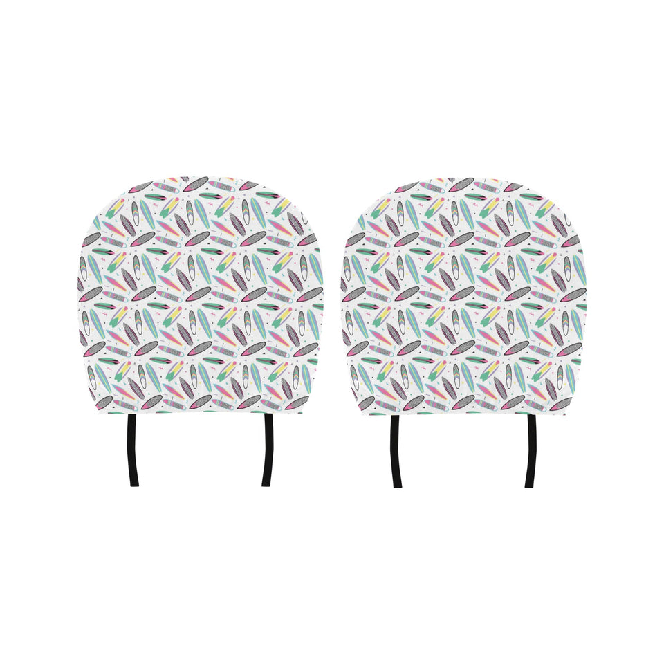 Surfboard Pattern Print Design 04 Car Headrest Cover