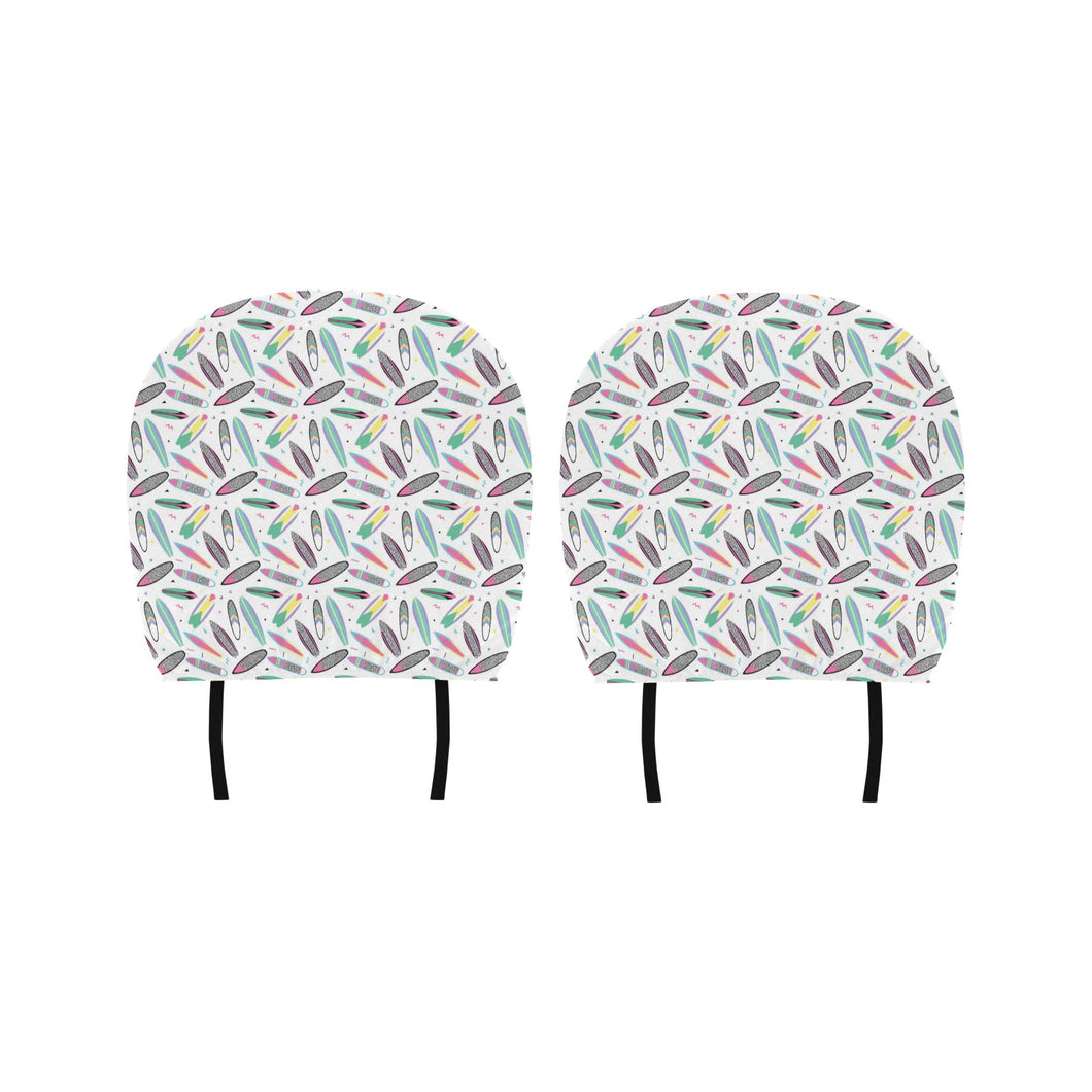 Surfboard Pattern Print Design 04 Car Headrest Cover