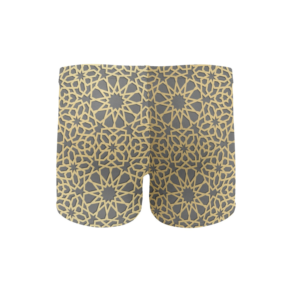 arabic star gold pattern Men's Swimming Trunks