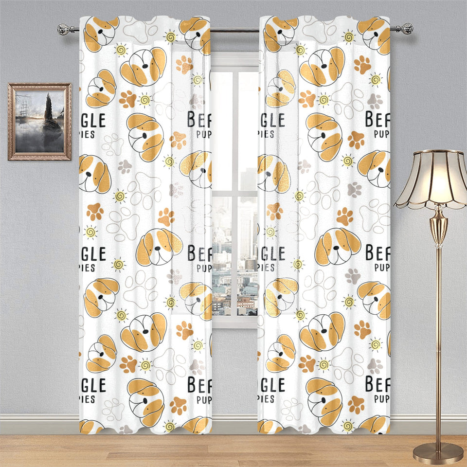 Cute beagle dog pattern background Gauze Curtain