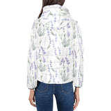 Hand painting Watercolor Lavender Women's Padded Hooded Jacket