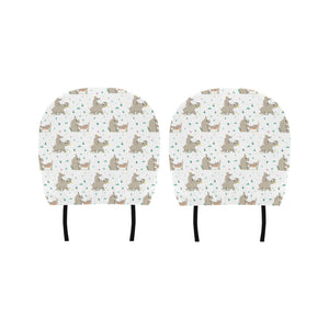 Cute Rhino pattern background Car Headrest Cover