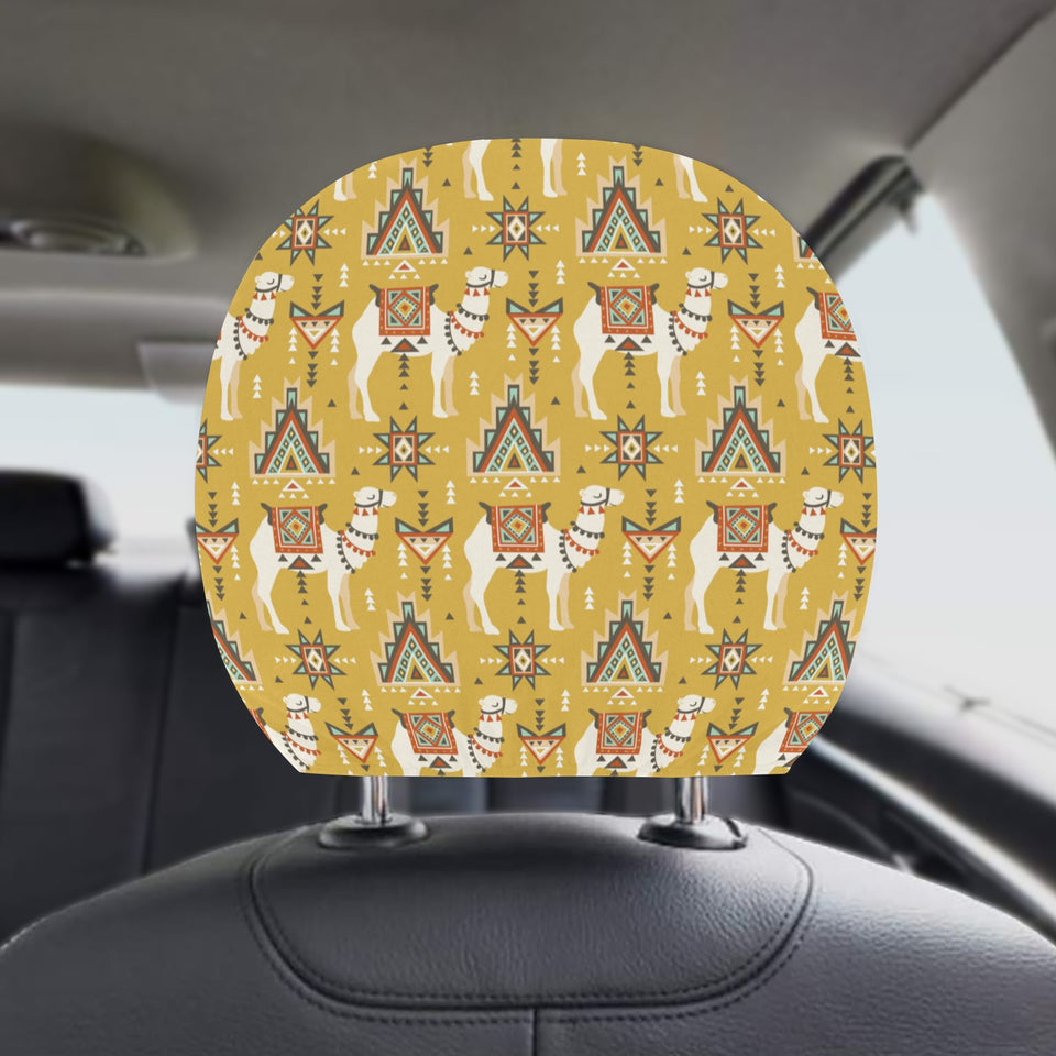 Camels ethnic motif pattern Car Headrest Cover